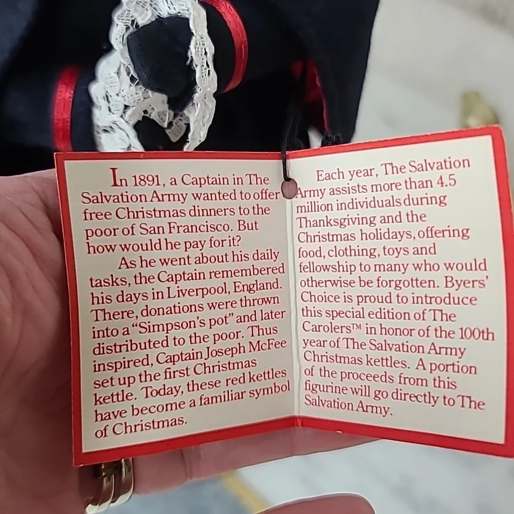 Byers' Choice Caroler Collectible 1993 Salvation Army Lassie with Bell Vintage